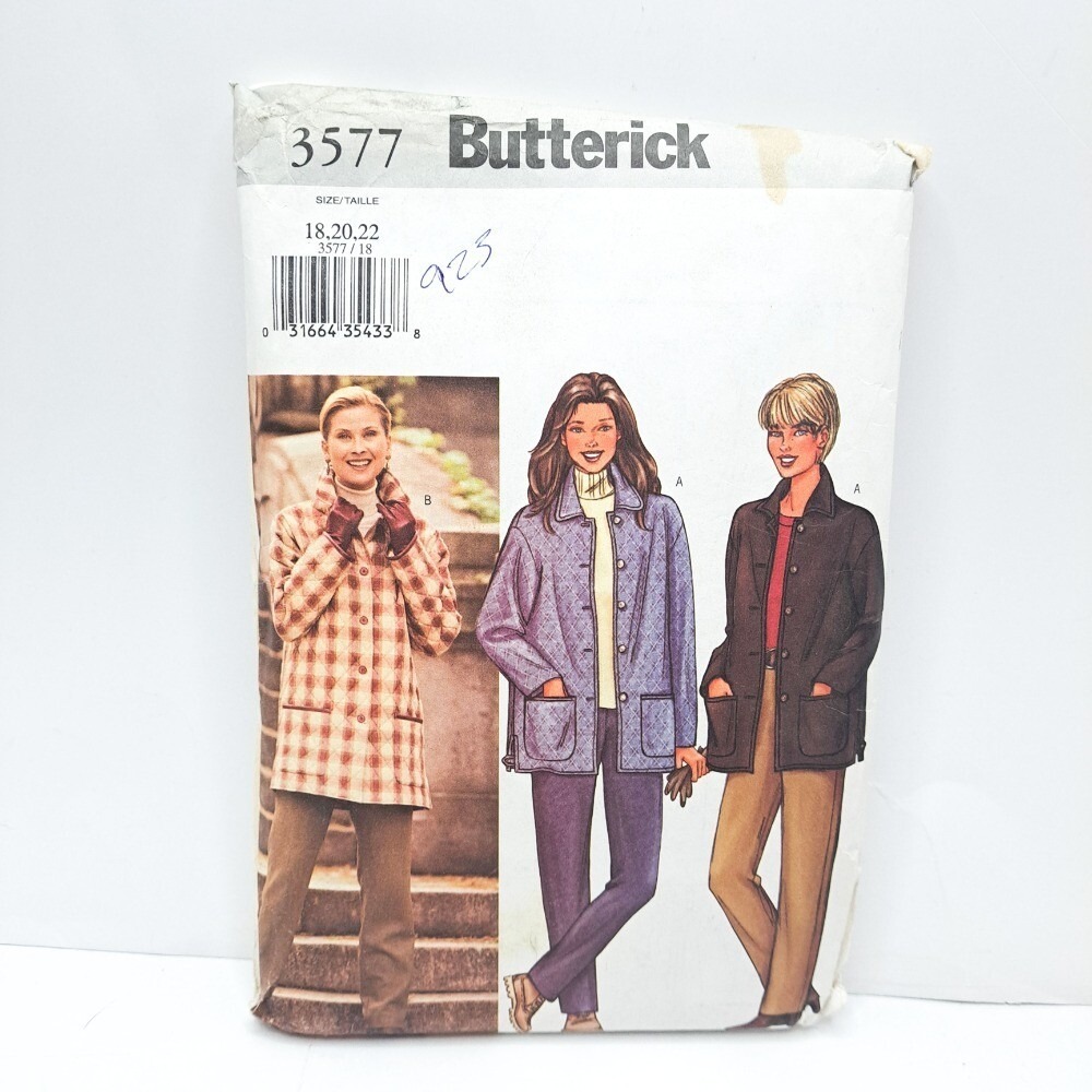 Butterick Sewing Pattern Misses Jacket &‎ Pants Advanced Size 18-22